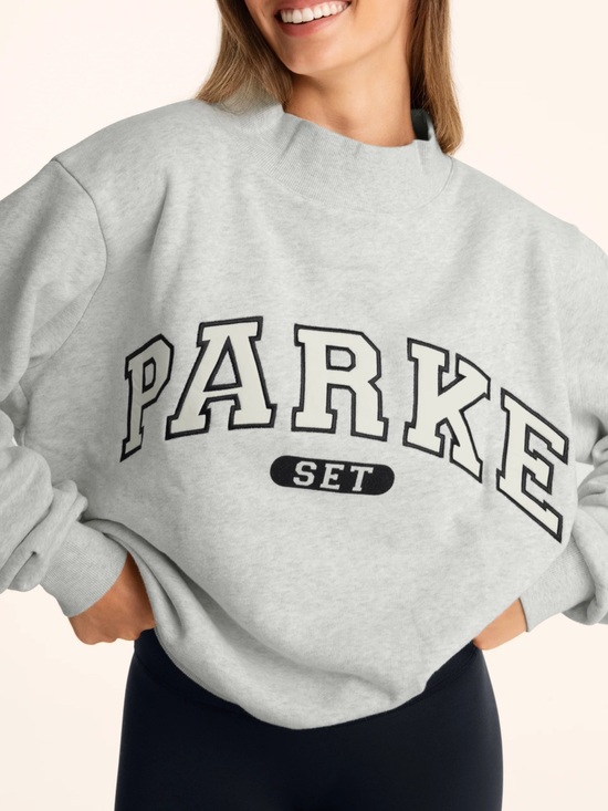 Parke Sweaters - NWT PARKE x SET ACTIVE L/XL Mockneck Women's Light Gray Crewneck Sweatshirt